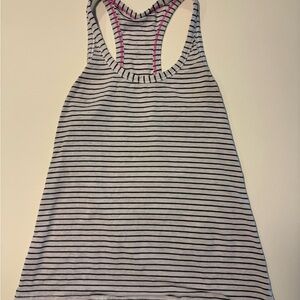 lululemon athletica Black and White Striped Tank Top